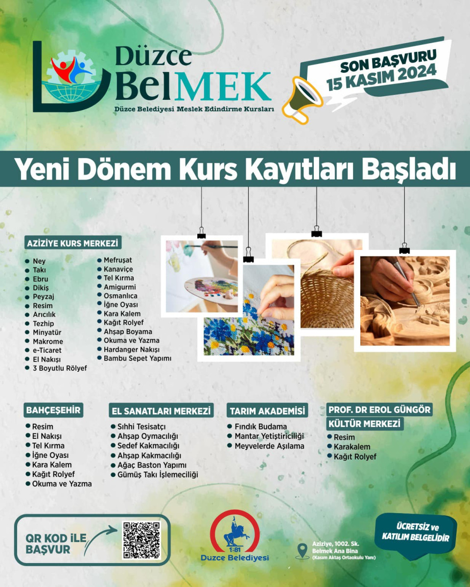 33 BRANŞTA ÜCRETSİZ EĞİTİMLER VERİLECEK