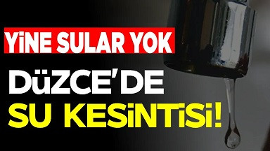 Düzce'de su kesintisi!