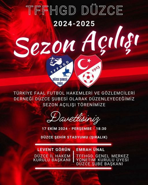 HAKEMLERİMİZİN SEZON AÇILIŞINA DAVET VAR