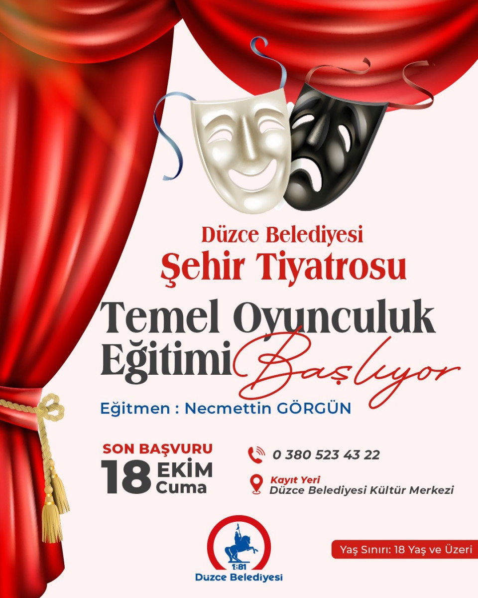 TEMEL OYUNCULUK EĞİTİMİ İÇİN KAYITLAR BAŞLADI