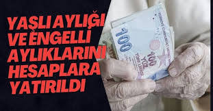 Yaşlı aylığı ve engelli aylıklarını hesaplara yatırıldı